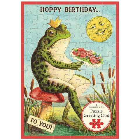 Cavallini Puzzle Greeting Card 60 Pc - Frog