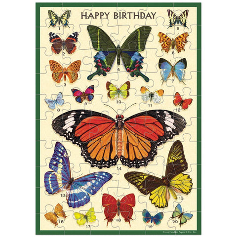Cavallini Puzzle Greeting Card 60 Pc - Butterflies