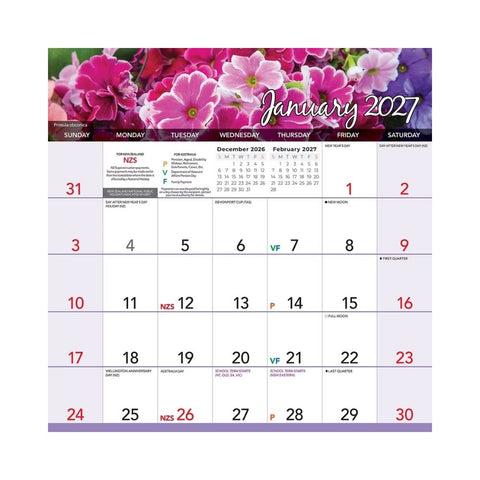Bartel - Beautiful Flowers Magnetic Calendar 2027