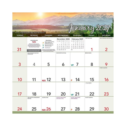 Sunrises & Sunsets Magnetic Calendar 2027