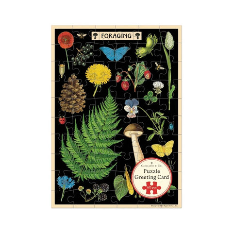 Cavallini Puzzle Greeting Card 60 Pc - Forage