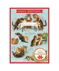 Cavallini Puzzle Greeting Card 60 Pc - Cats Play