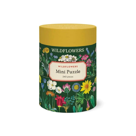 Wildflowers mini puzzle packaging with colorful floral design on a white background