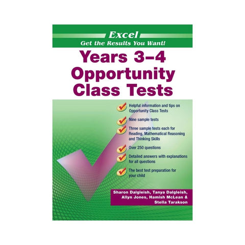 Excel Opportunity Class Tests Years 3-4