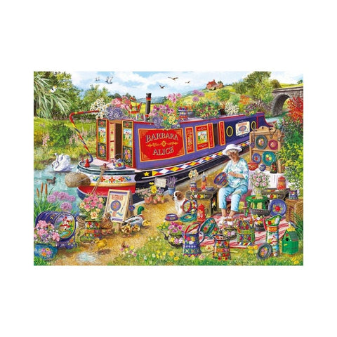 Gibsons - Canal Boat Blooms 1000-piece puzzle