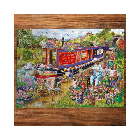 Gibsons - Canal Boat Blooms 1000-piece puzzle