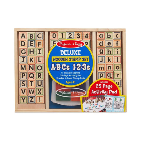 Melissa & Doug - Deluxe Wooden ABC-123 Stamp Set