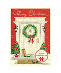 Cavallini Puzzle Greeting Card 60 Pc - Christmas Home