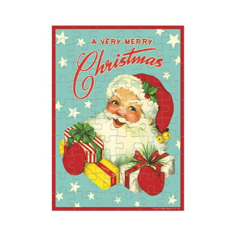 Cavallini Puzzle Greeting Card 60 Pc - Santa