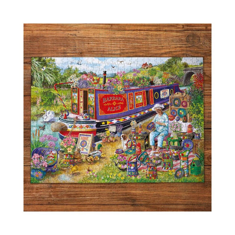 Gibsons - Canal Boat Blooms 500XL piece puzzle