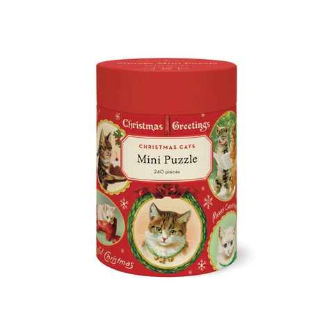 Cavallini - 240 pc Mini Puzzle Christmas Cat