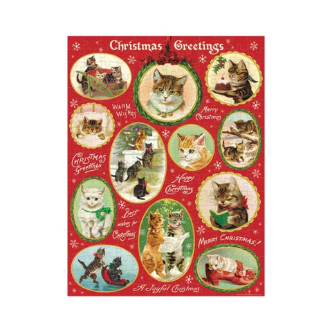 Cavallini - 240 pc Mini Puzzle Christmas Cat
