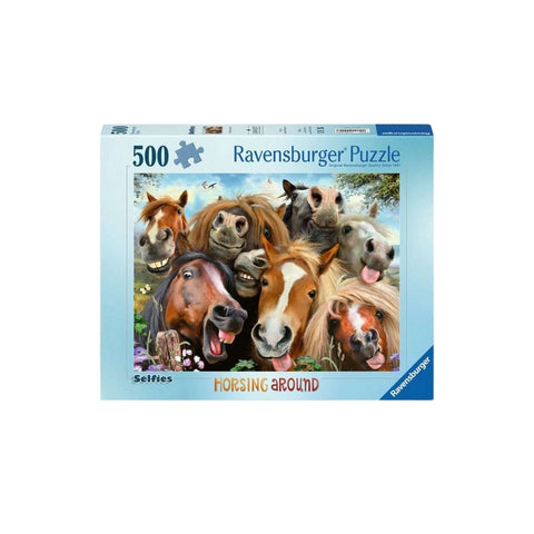Horsing Around Selfies 500-piece puzzle