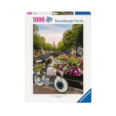 Bicycle and Flowers in Amsterdam 1000-piece puzzle
