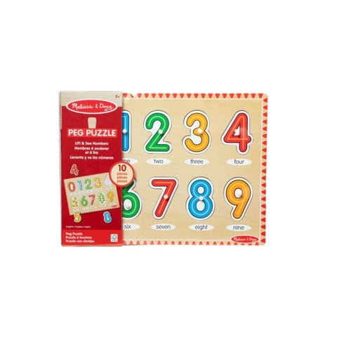 Melissa & Doug - Lift & See Numbers Peg Puzzle