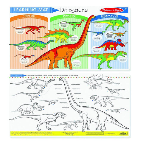 Melissa & Doug Learning Mat Dinosaurs Colour-A-Mat